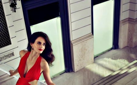 Eva Green - red, model, actress, eva green, woman