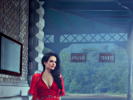 Eva Green - red, model, actress, eva green, woman