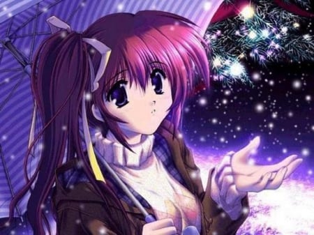 Winter Time - Winter, Snowing, Snow, Anime