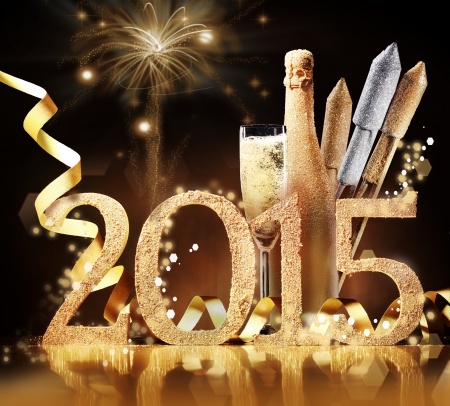 2015 - new year, 2015, champagne, happy