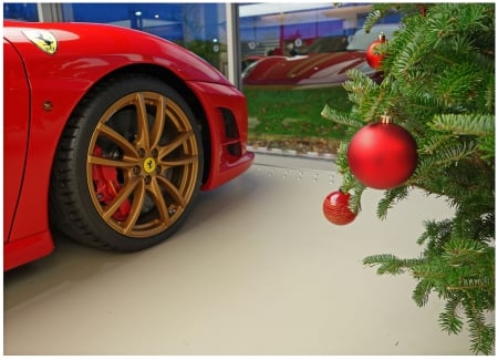 Ferrari Christmas - christmas, holiday, tree, ferrari