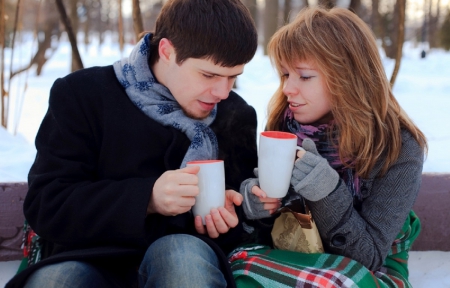 Winter Time - winter, couple, cold, snow