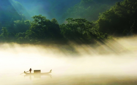 Country Side Fisherman - nature, side, fisherman, country