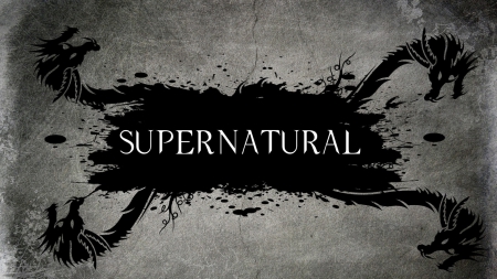 Supernatural Logo - black, logo, dragons, supernatural, tv series