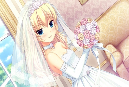 Hoshina Hime - girl, pretty, game, long hair, bride, cute, cg