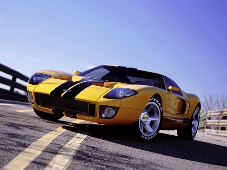 ford gt40 concept - sporty, ford, yellow, concept