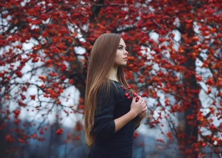 Late Autumn - photography, lady, model, autumn