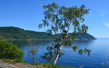 blue lake - wallp, lake, nature, blue