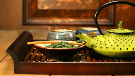 Green Tea - japan, tea, green, pot, japanese, oriental