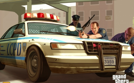 grand theft auto IV - theft, grand, car, auto, police