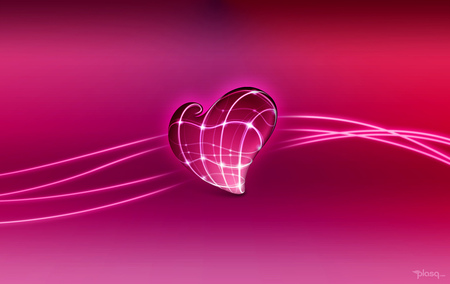 Deep Pink Heart - deep pink, heart, swirly lines