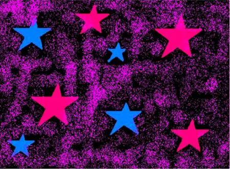 Stars on Purple - purple, pink and blue stars