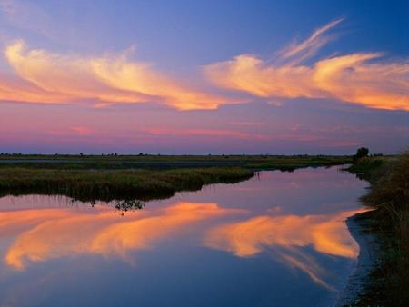 Merritt Island National Park, Florida - clouds, florida, national park, sunrise, lake