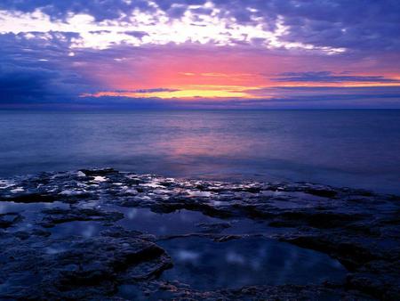 Sunrise on Lake Michigan - lake michigan, clouds, sunrise