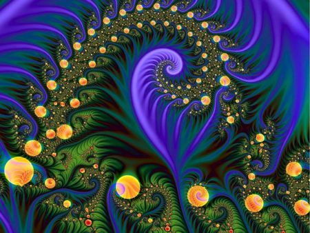 Purple and Green Fractals - purple, green, fractal