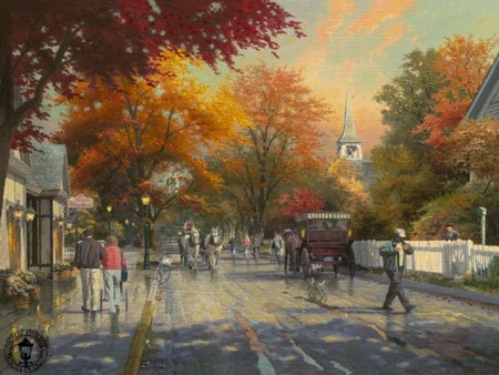 Autumn on Mackinac Island - fall, street, paint, nature