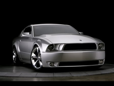 45th Anniversary Ford Mustang (Iacocca Silver) Front - alloy, ford, black, silver, car, anniversary, mustang, iacocca, 45, new