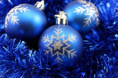 Blue Christmas decors - balls, love, decors, blue