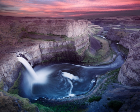 Canyons - nature, waterfalls, sunset, canyon