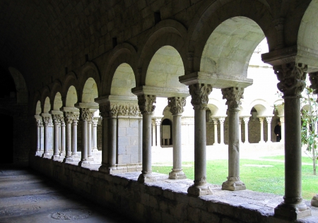 Romanesque cloister Cathedral of Girona Spain