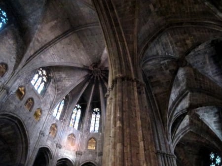 Cathedral Girona Spain - ancient, window, photography, arches, architecture, cathedral