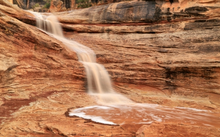 Tuwa Canyon Waterfall, Utah - Canyon, Nature, Waterfall, USA