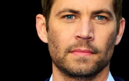 Paul Walker - black, actor, Paul Walker, by cehenot, face, man, blue eyes