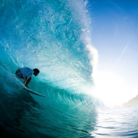 surfing the ocean waves