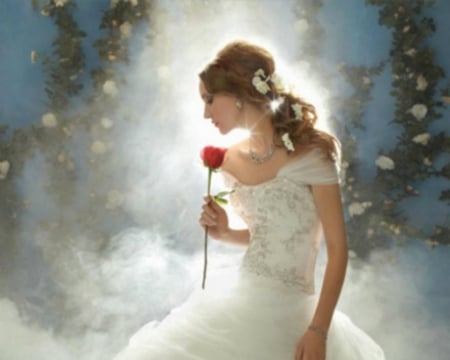 Bride - woman, bride, rose, model