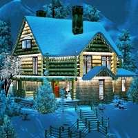 Christmas log house