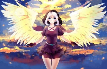 Tenshi no Koe - pretty, fantasy, tenshi, wings, cute, orginal, angel, art