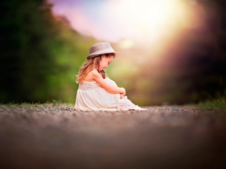 â™¥ - photography, child, abstract, hat