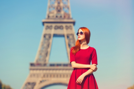 ♥ - paris, lady, red, model, beauty