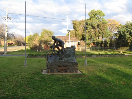 Hubert Opperman's statue in Rochester - Victoria - Australia - Rochester, Hubert Opperman Statue, Victoria, Australia