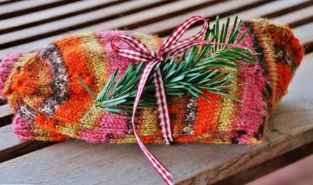 A warm Christmas gift - gift, knitted, socks, christmas