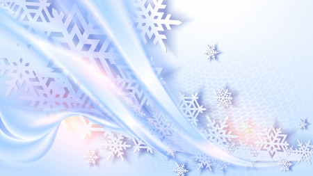 Luminous Snowflakes - winter, snowflakes, blue, snow, luminous, transparent, Christmas, shine, pastel