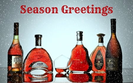 Season Greetings - booze, abstract, snow, greeting, photograph