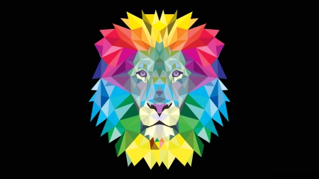 Vector Lion F - painting, wide screen, art, artwork, computer graphics, illustration