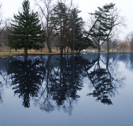 Reflections of blue - reflections, lake, scenic, pond, reflections of blue