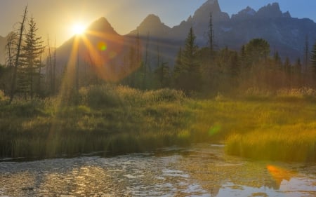 sunset wyoming national park - wyoming, national, sunset, park