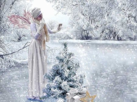 Believe in magic - magic, snow, believe in magic, winter, tree, fairy