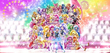 PreCure All Stars - pretty, anime, kawaii, female, myoudouin itsuki, team, dress, long hair, group, nice, gown, anime girl, girl, itsuki, lovely, sweet, pretty cure, precure, itsuki myoudouin, magical girl, cute, myoudouin, adorable