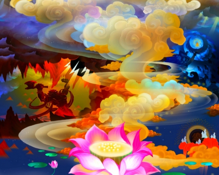 Colorful art - colorful, art, flowers, fantasy