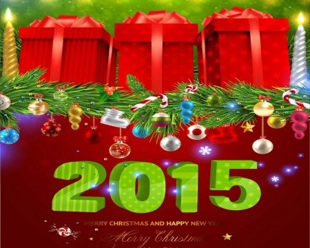 Happy New Year - holiday, 2015, gifts, new  year