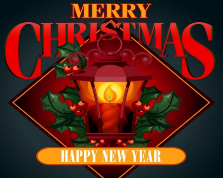 Merry Christmas - holiday, lantern, newyear, christmas