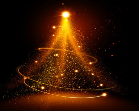 Christmas Tree - tree, particles, christmas, gold