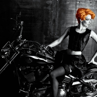 Redhead on a Harley