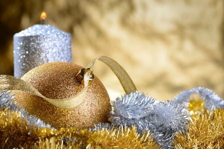 Xmas - candle, merry, ball, decoration, christmas