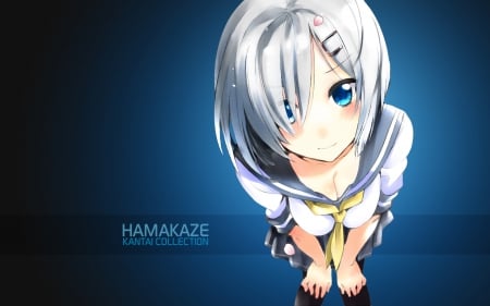 Hamakaze Destroyer - beauty, sky, girl, hamakaze, colours, wall, kantai collect, anime, new