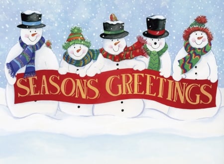 Season Greetings - sayings, holiday, seasons, greetings, snowman